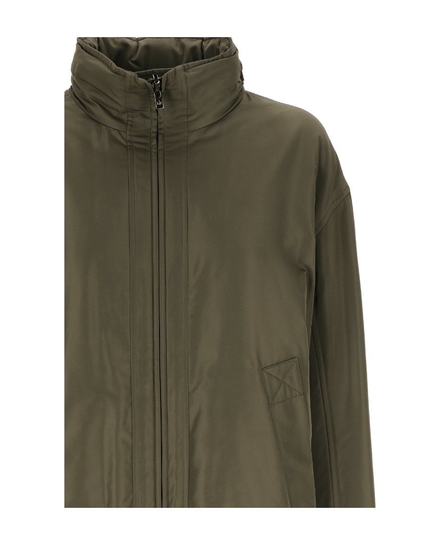 Shop Loro Piana Stand Collar Double-sided Zipper Jacket In Green