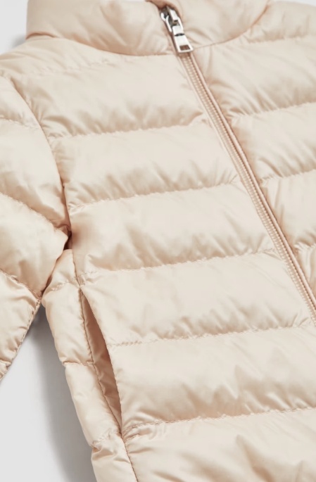 Moncler Long-sleeved Down Jacket In Nude