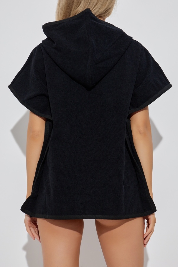 Balmain Hooded Cloak In Black