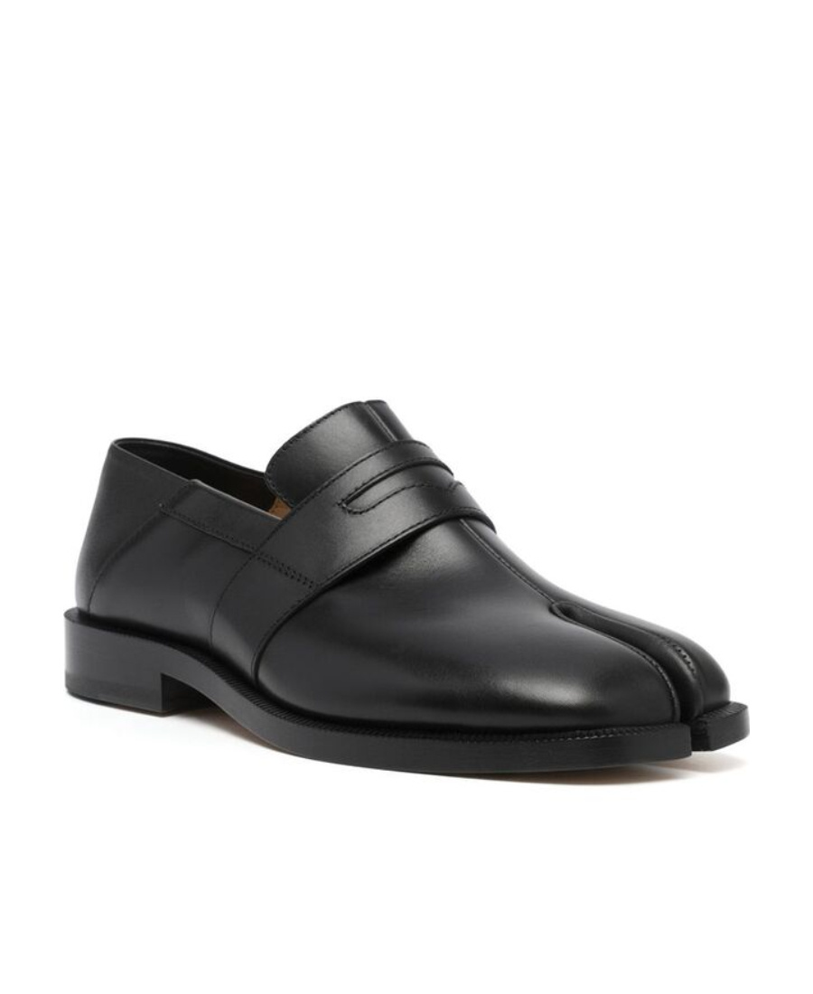 Shop Maison Margiela Collapsible-heel Tabi Loafers In Black