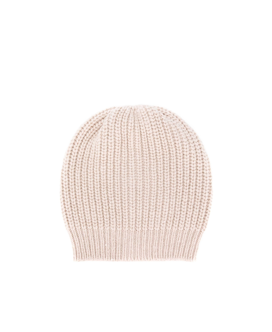Brunello Cucinelli Purl-knit Ribbed-trim Beanie In Nude