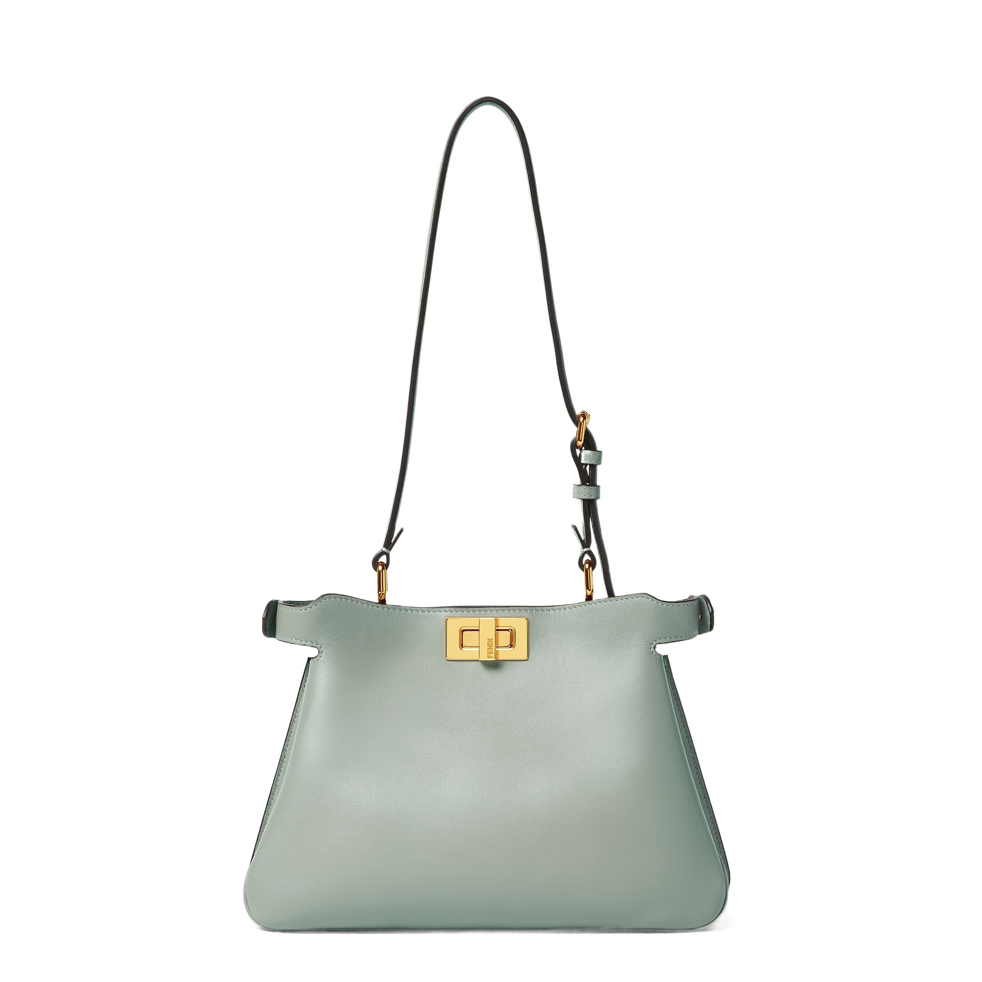 Fendi Green Peekaboo Shoulder Bag In Gray