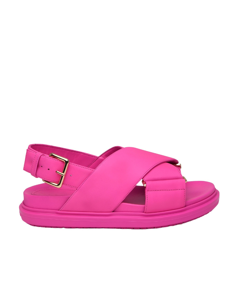 Marni Woman Sandals Fuchsia Size 6 Leather In Pink