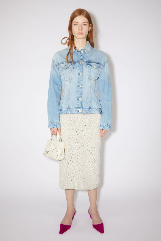 Acne Studios Hourglass-silhouette Cotton Denim Jacket In Blue
