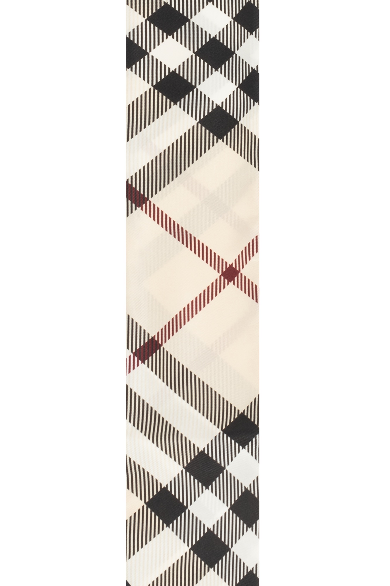 Burberry Skinny Check Silk Scarf In White
