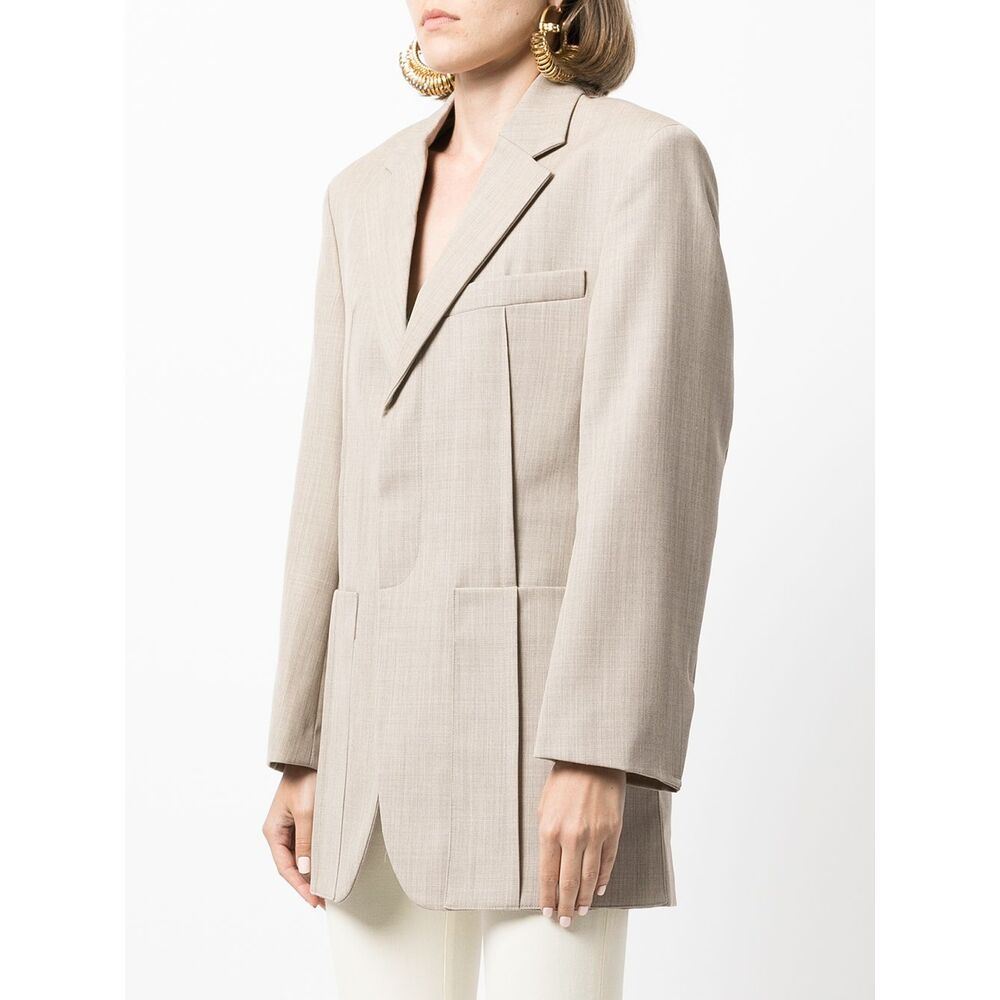 Jacquemus La Veste D'homme Oversize Linen Jacket In Nude
