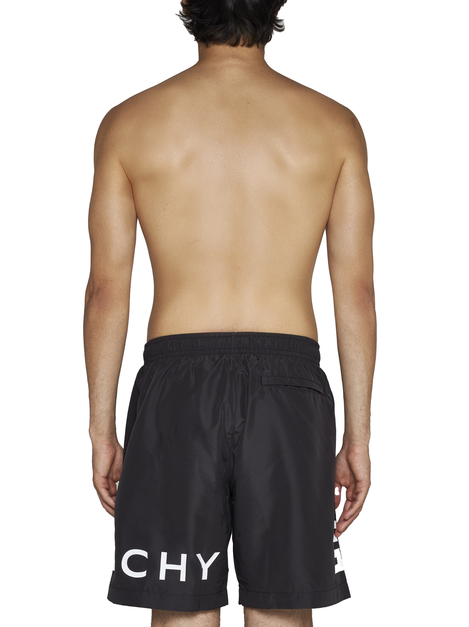 Givenchy Logo-embroidered Swim Shorts In Black