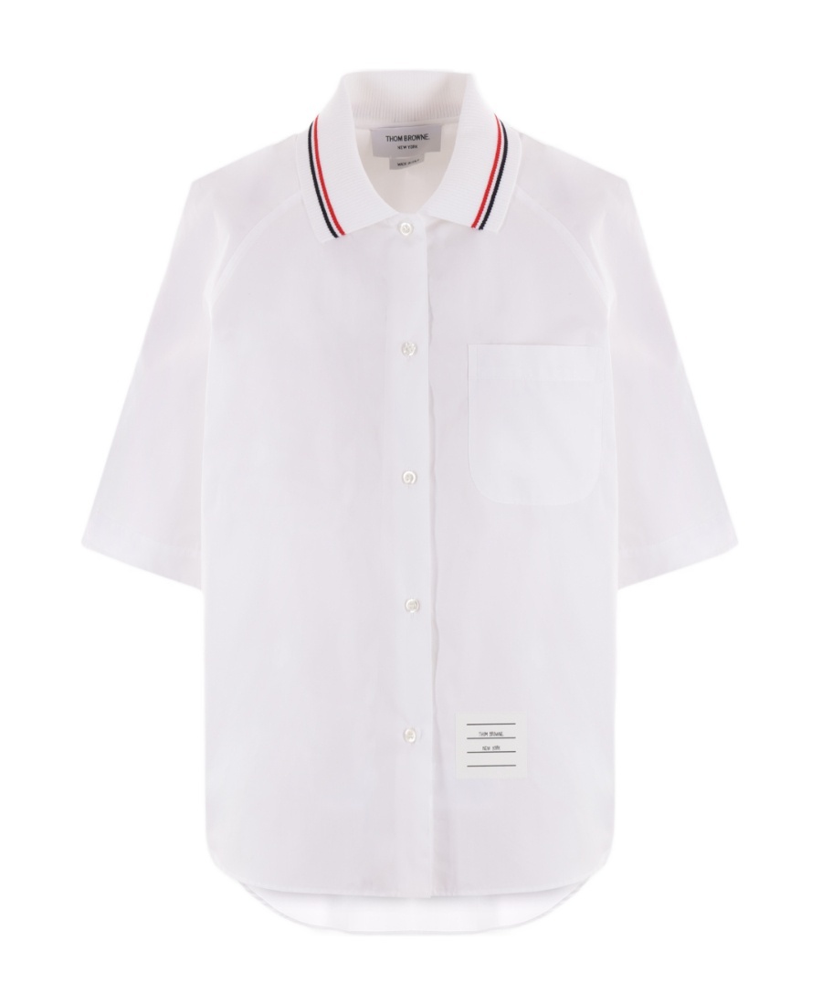 Thom Browne Box Pleat Cotton Shirt In White