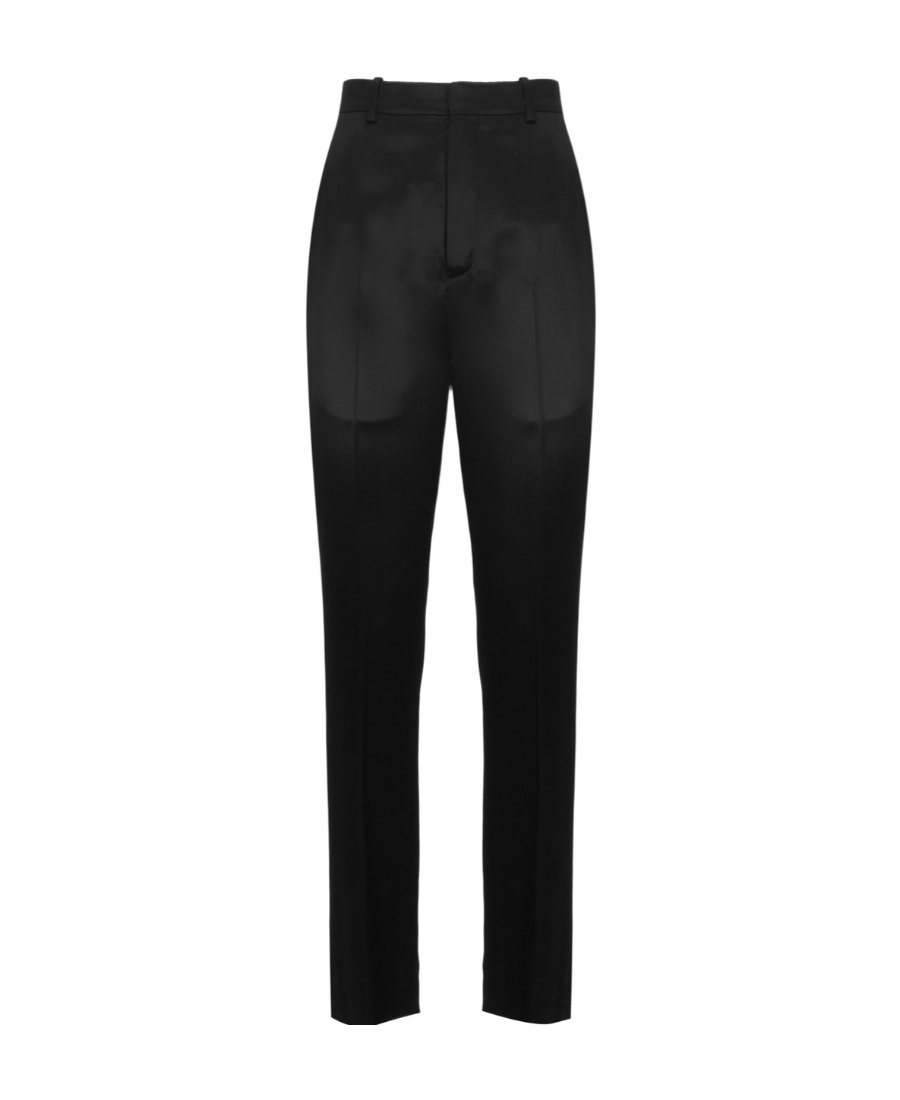Saint Laurent Slim Fit Mid-rise Trousers In Black