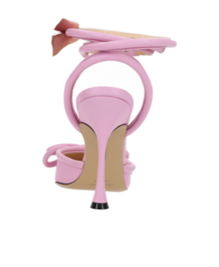 Mach&mach Leather Open-heeled Shoes In Pink