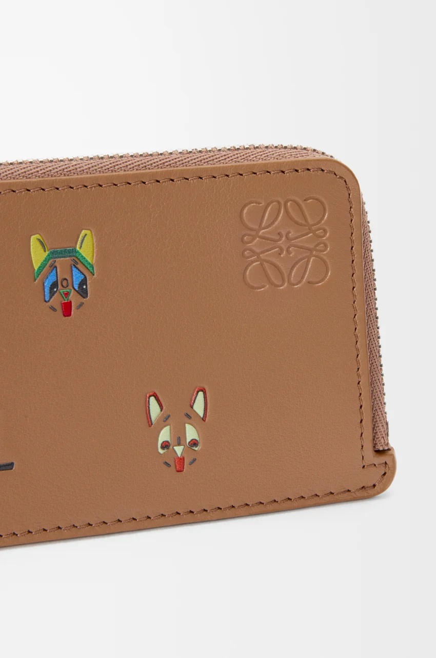 Loewe X Louis Wain Zip-top Wallet In Leather In Brown