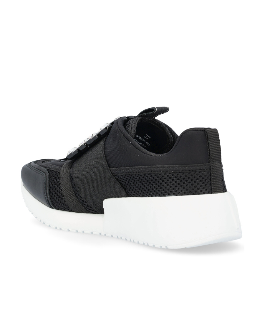 Roger Vivier Viv' Go Rhinestone Buckle Sneakers In Technical Fabrics