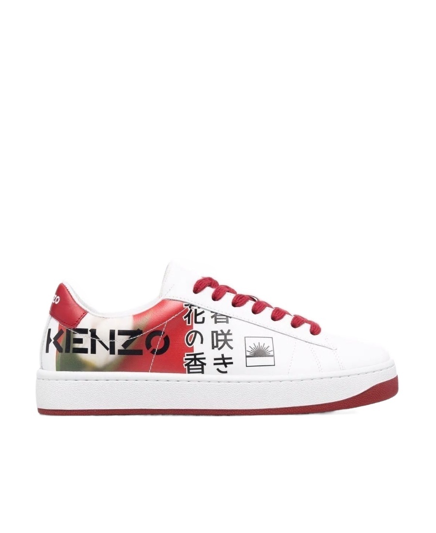 Kenzo Kourt Logo-print Sneakers In White