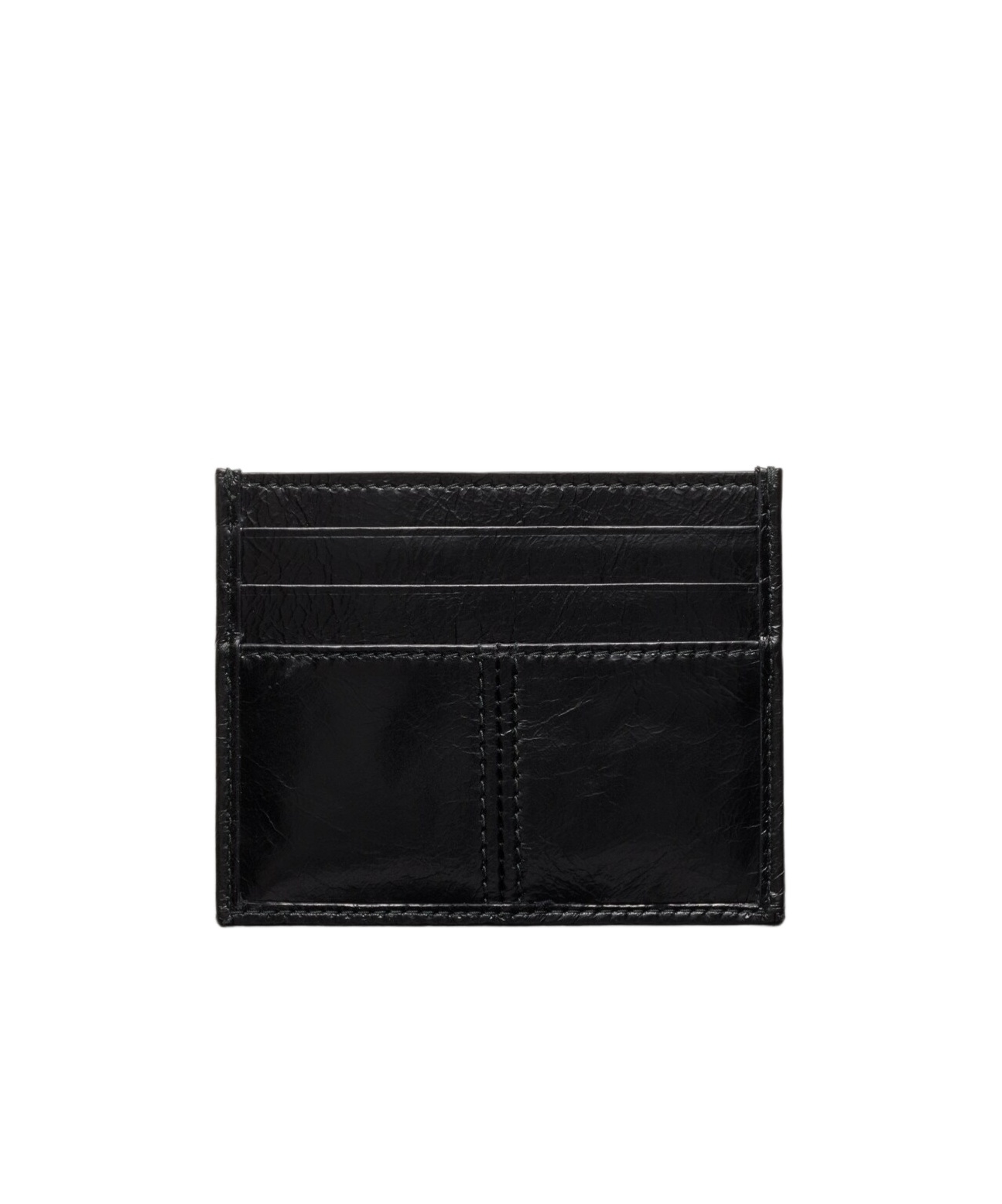 Prada Saffiano Card Case With Logo Triangle In Black