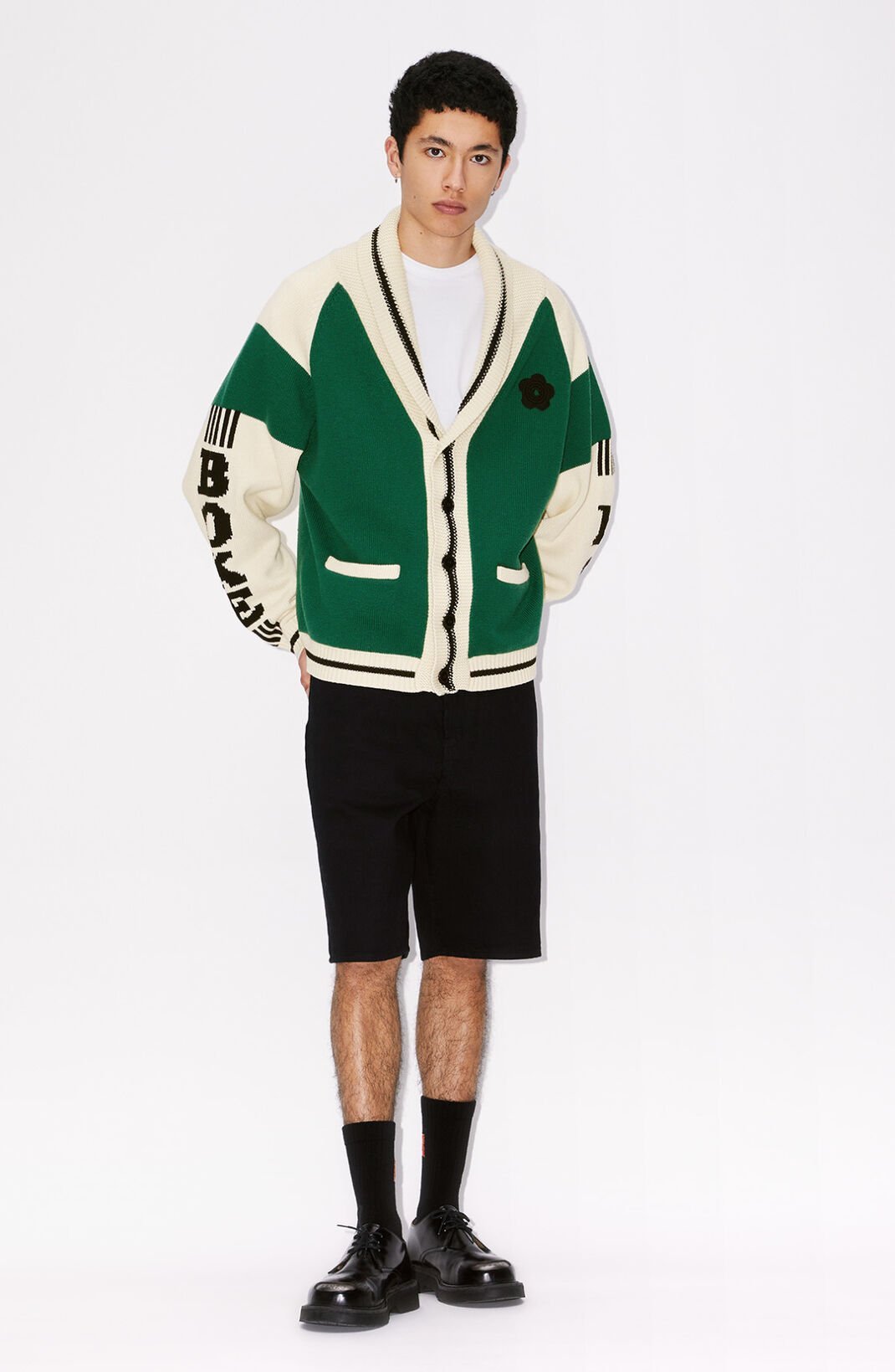 Kenzo Logo-patch Bermuda Shorts In Black