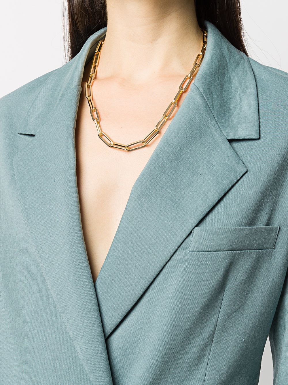 Federica Tosi Line Bolt Long Chain Necklace In Yellow
