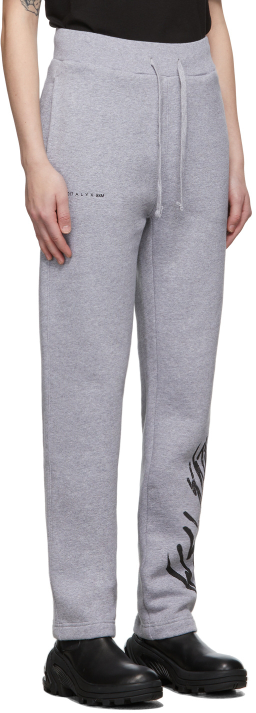 Alyx Script Sweatpants Grey In Gray