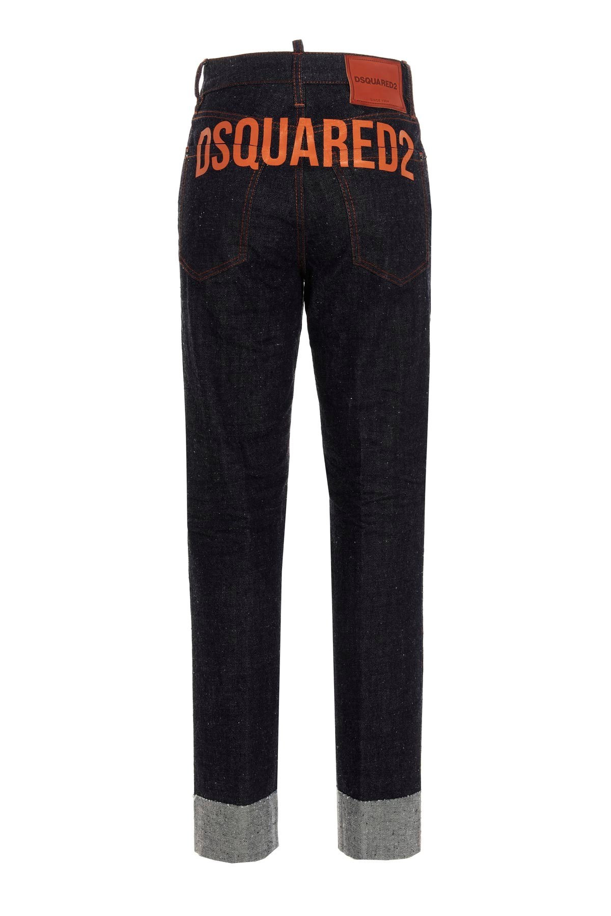 Dsquared2 High-waist Logo Print Jeans In Black