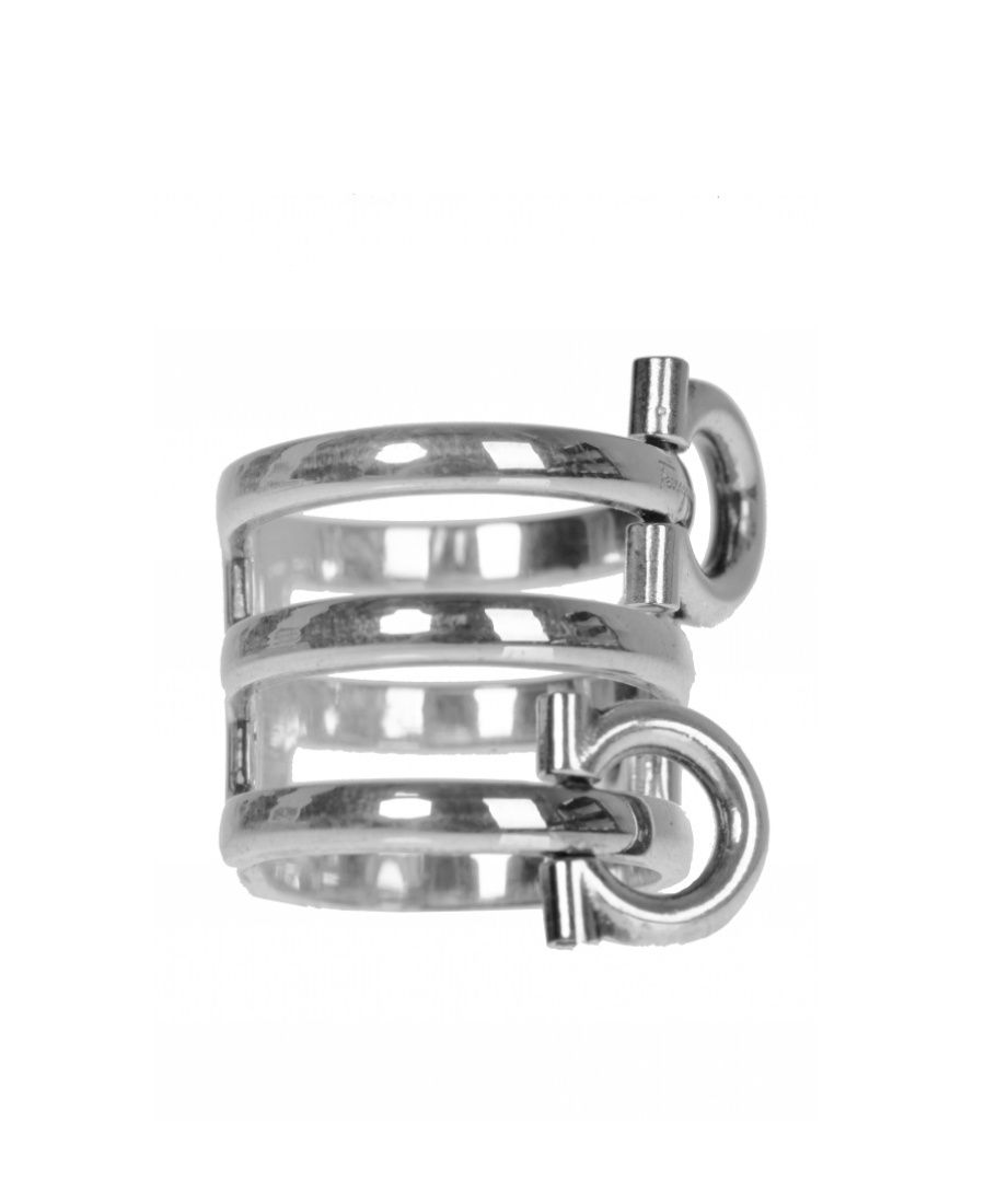 Ferragamo Logo Details Ring In Gray