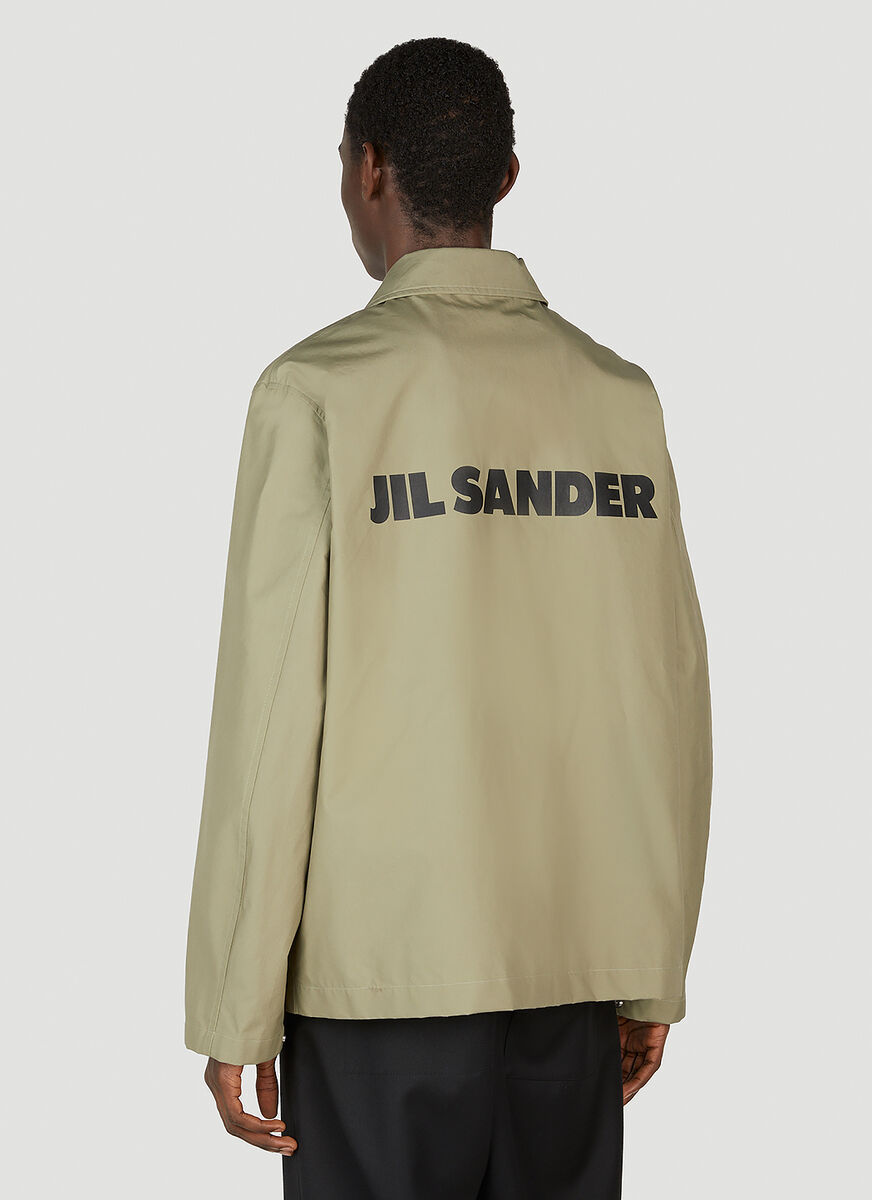 Jil Sander Khaki Printed Jacket In Green