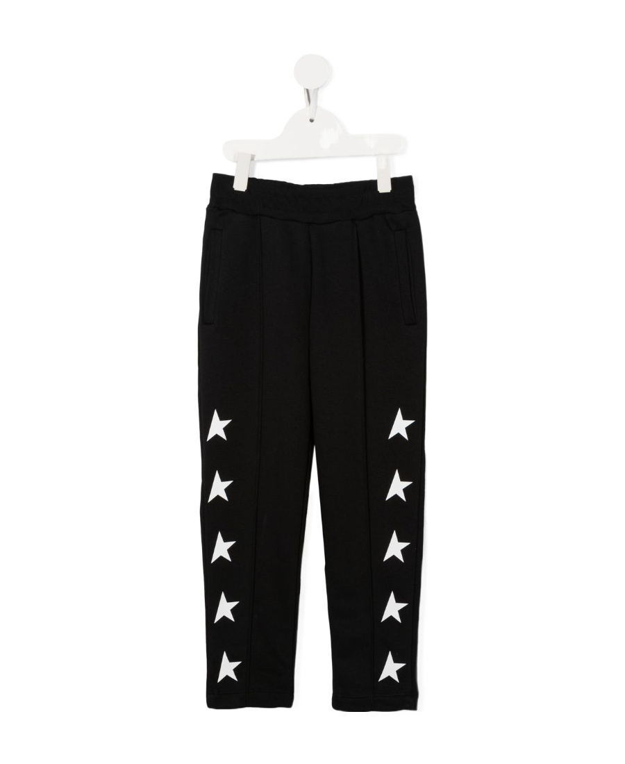 Golden Goose Star-print Seam-detail Track Pants In Black