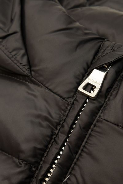 Balmain Logo Printed Padded Jacket In Black