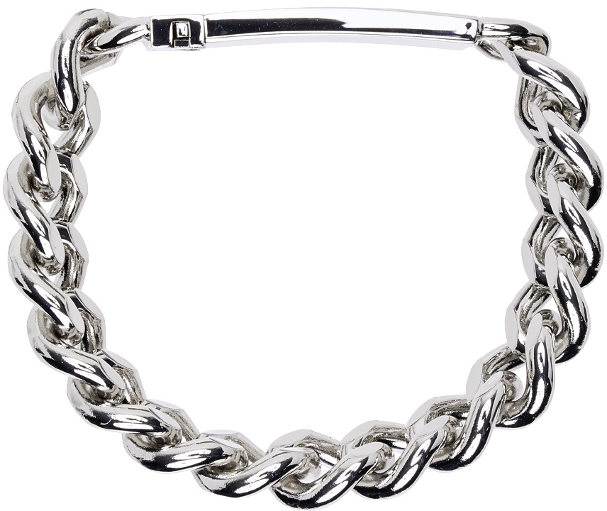 Shop Dsquared2 Logo Engraved Bracelet In Gray