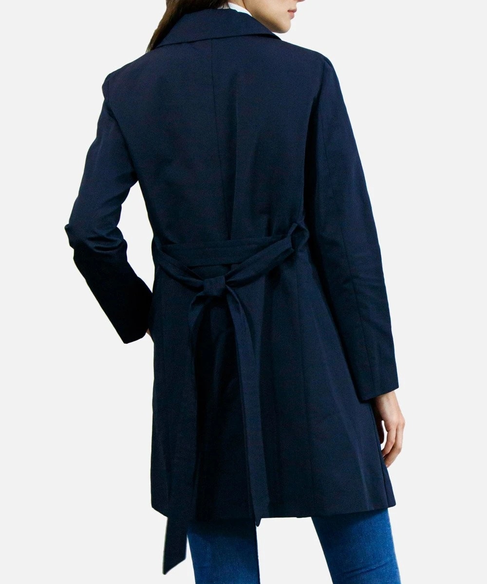 Max Mara Double-breasted Belt Coat In Blue