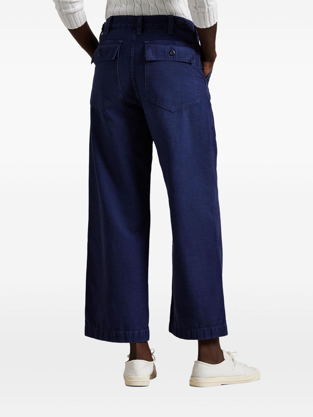 Polo Ralph Lauren Wide-leg Trousers In Navy Blue