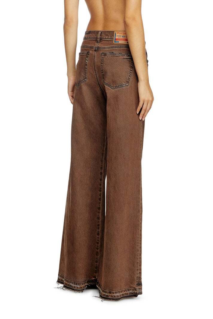 Diesel 1978 D-akemi Wide-legged Jeans In Brown