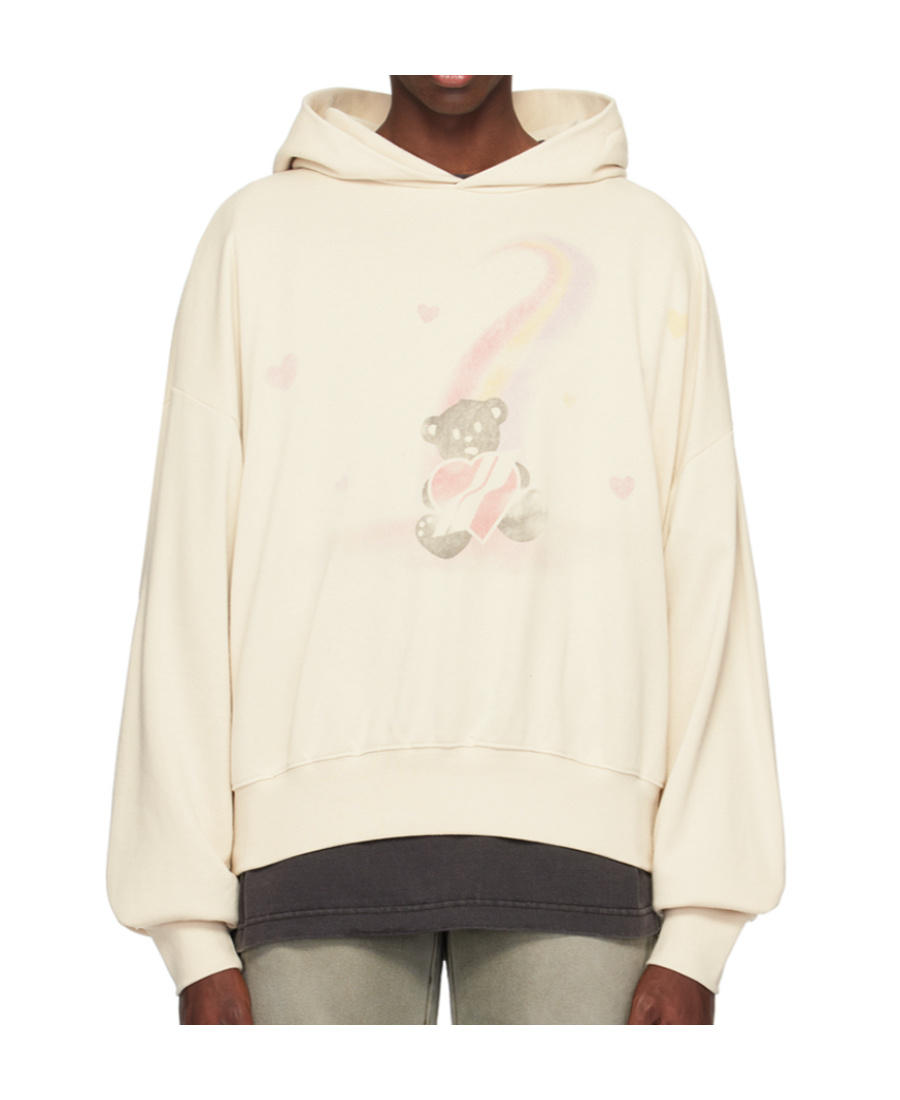 We11 Done Teddy-bear Print Hoodie In White