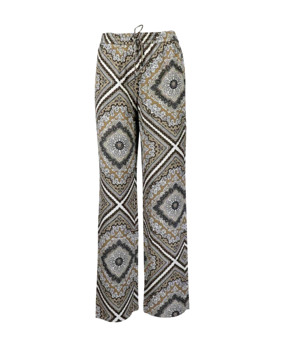 Michael Kors Badge Scarf Pattern Wide-leg Pants In Gray