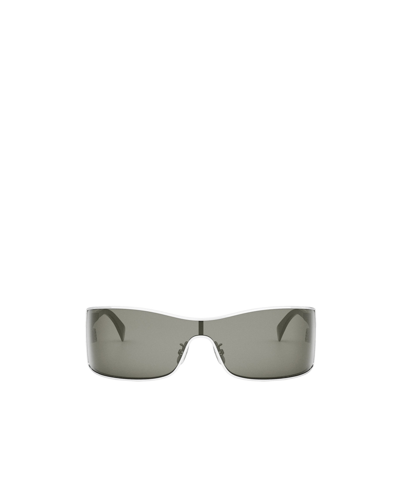 Celine Maxi Triomphe Metal Rectangular Shield Sunglasses In Gray