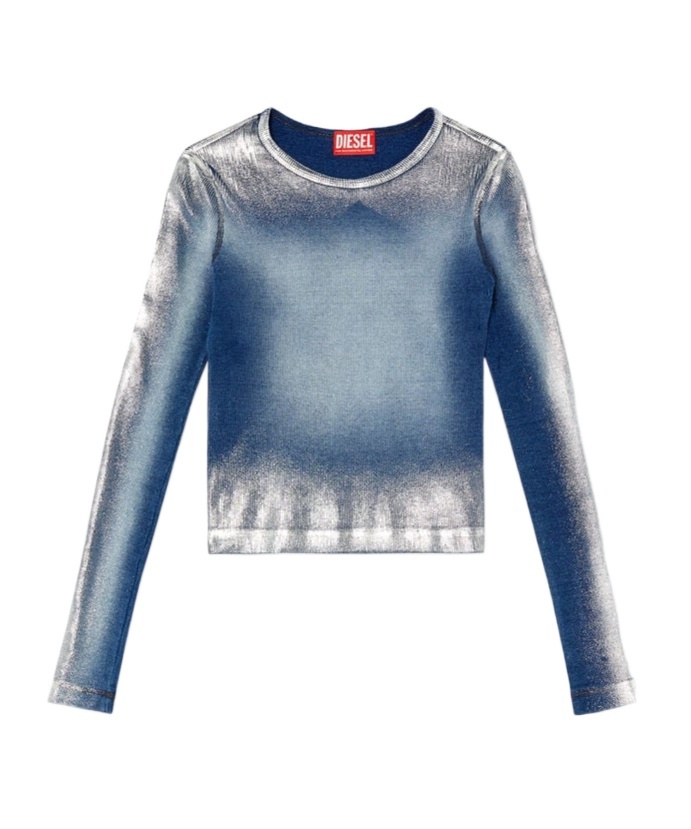 Diesel `t-banes-nc-q1` Long Sleeve T-shirt In Blue