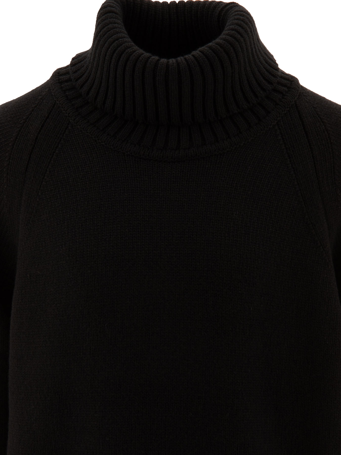 Stone Island Junior Compass Patch Turtleneck Jumper In Black
