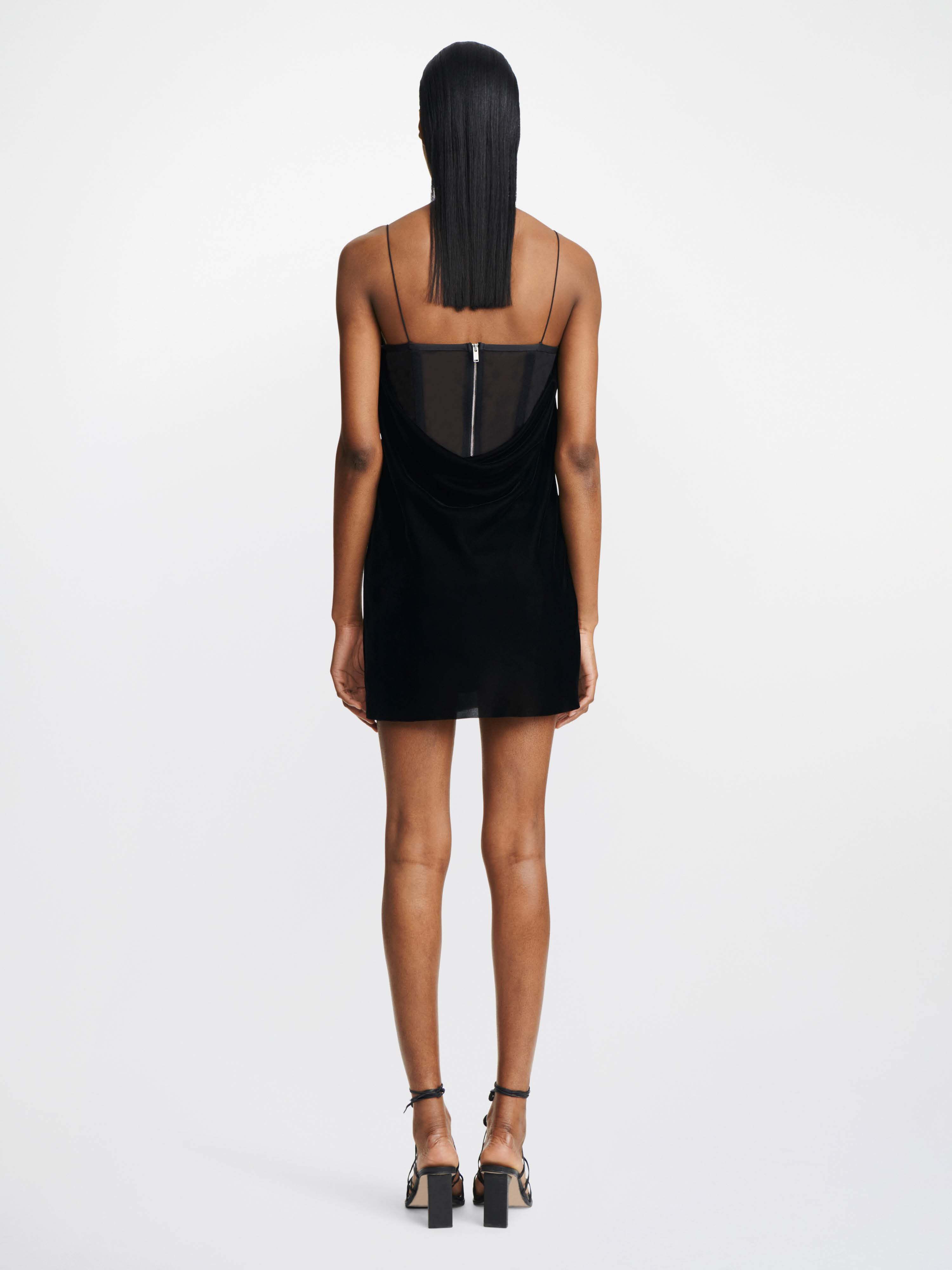 DION LEE DION LEE VELVET ARCHITRAVE CORSET MINI DRESS