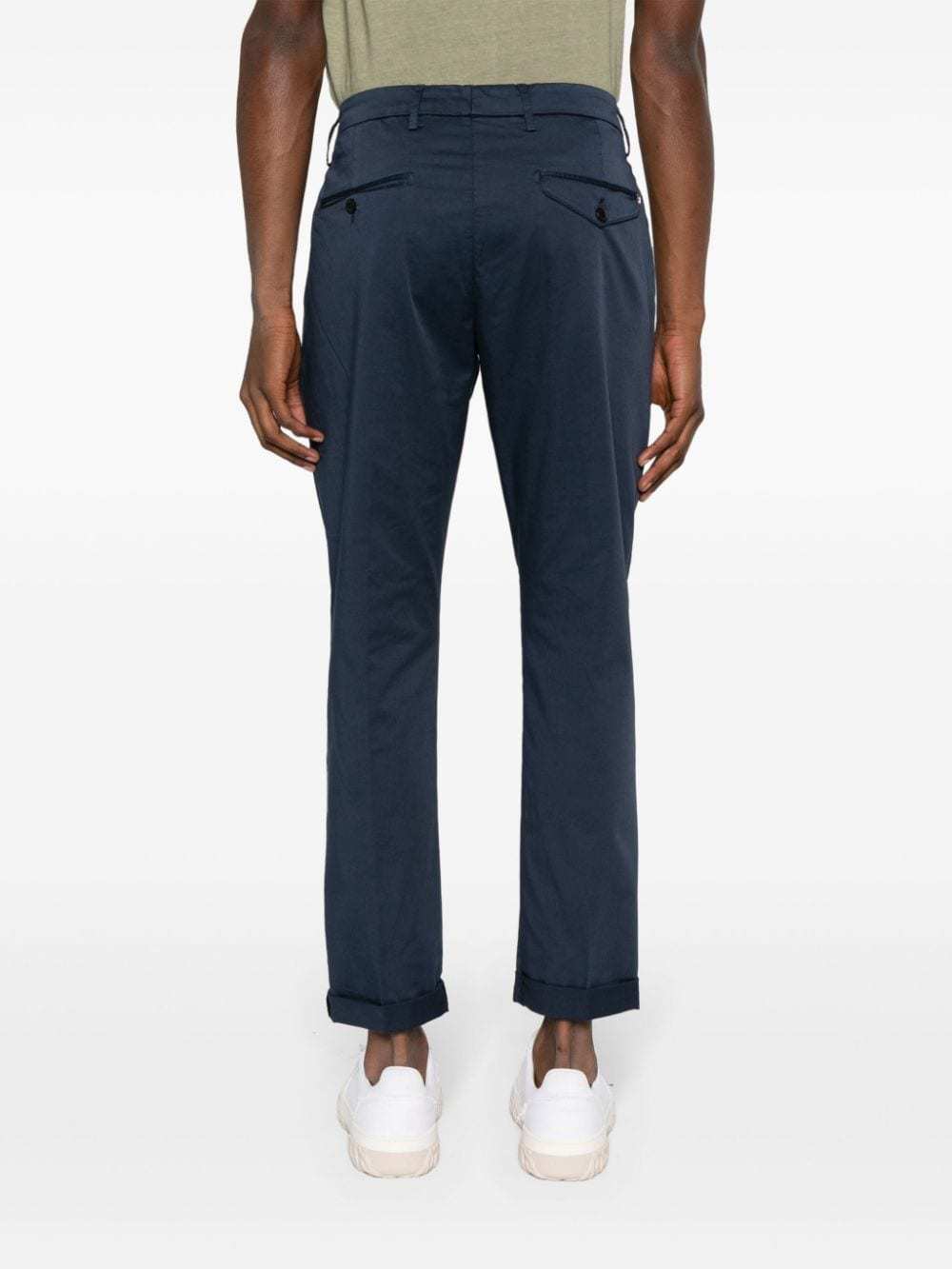 Dondup Mid-rise Tapered Chinos In Blue