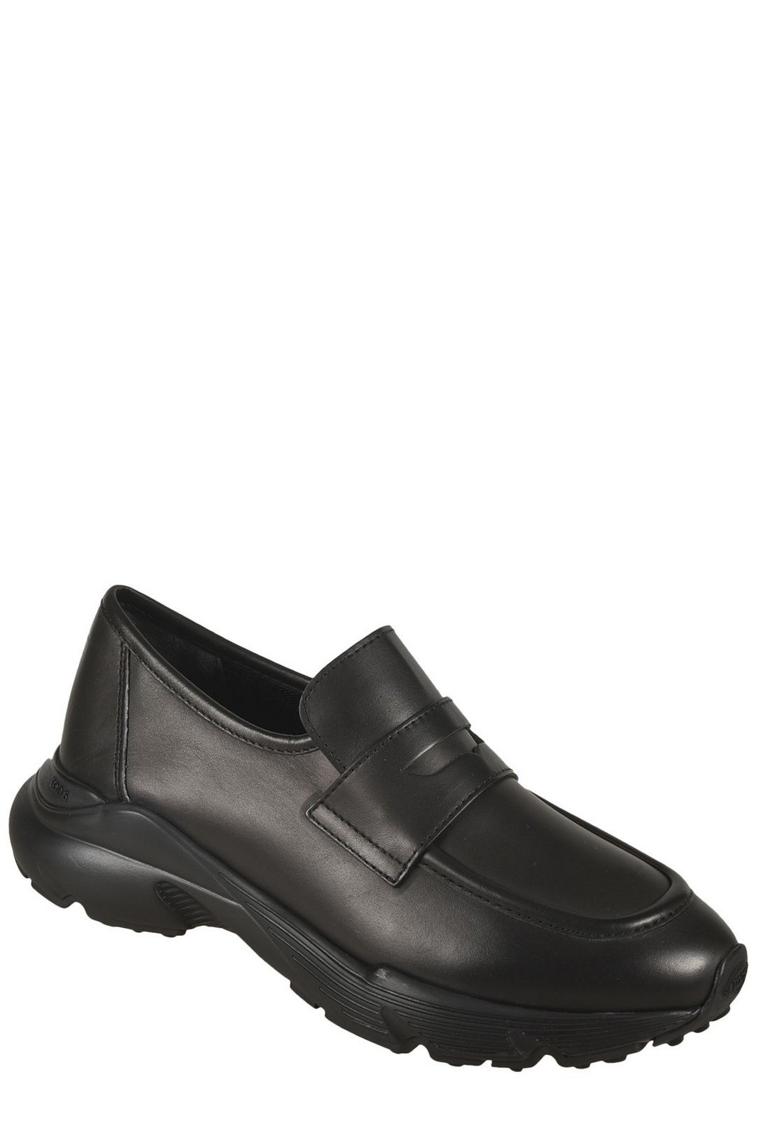 Tod's Sporty Penny-strap Leather Loafers In Black