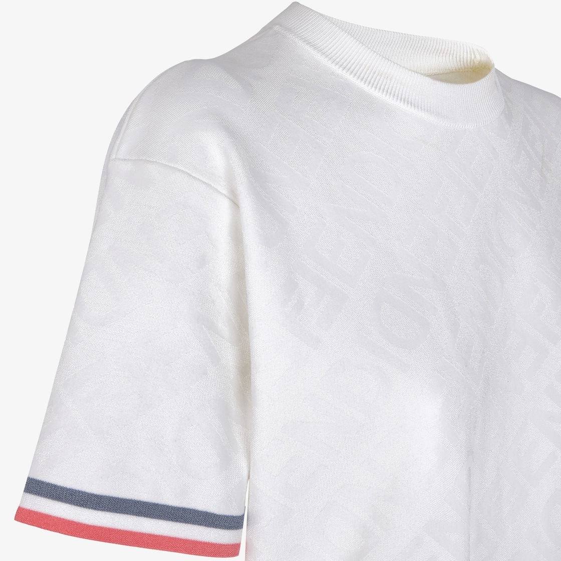 Fendi Logo-embroidered Cotton-blend T-shirt In White