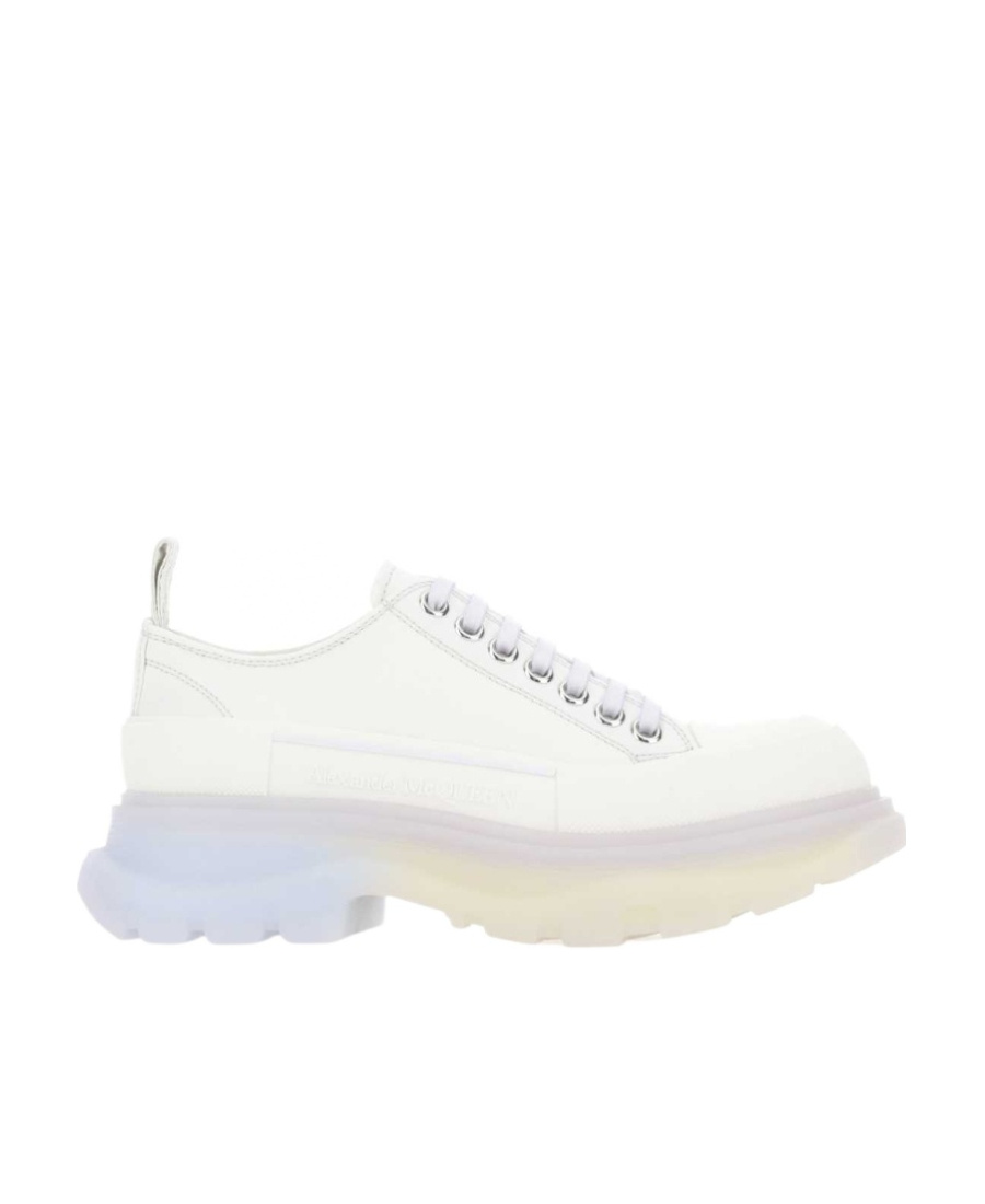 Alexander Mcqueen White Canvas Tread Slick Sneakers In White