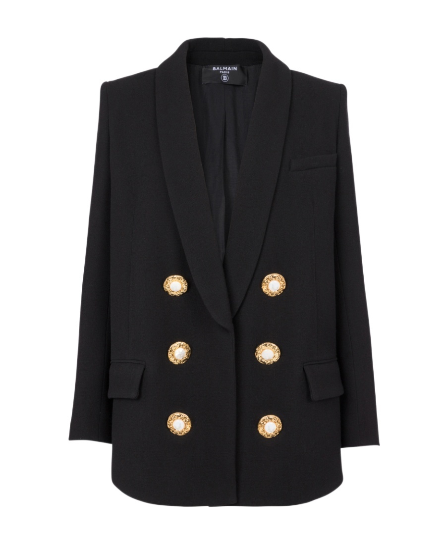Balmain Button-fastening Double-breasted Jacket In Black