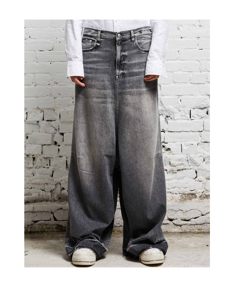 R13 Belt Ring Denim Trousers In Black