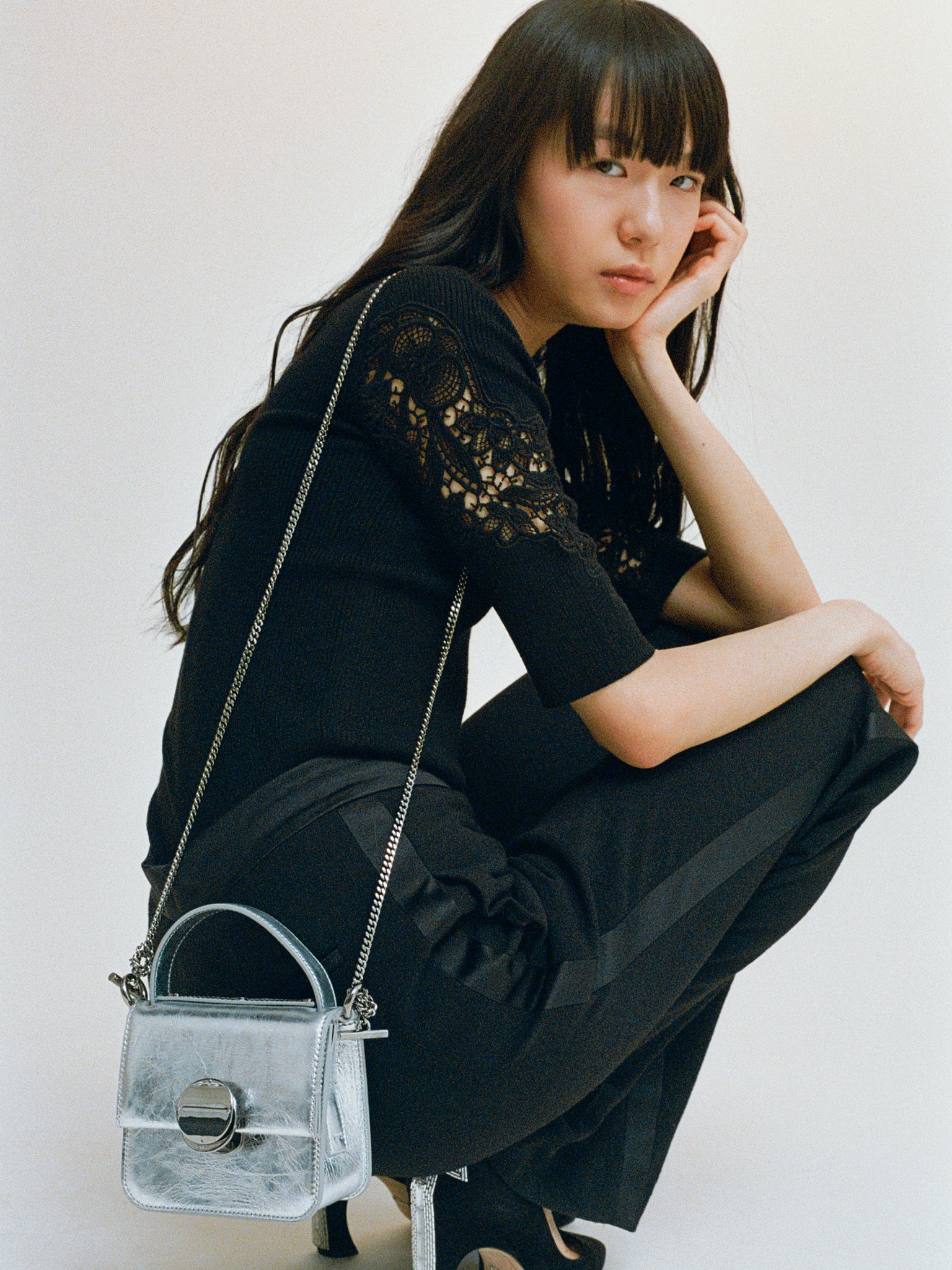 Chloé Penelope Miniature Flip Mini Bag In Gray