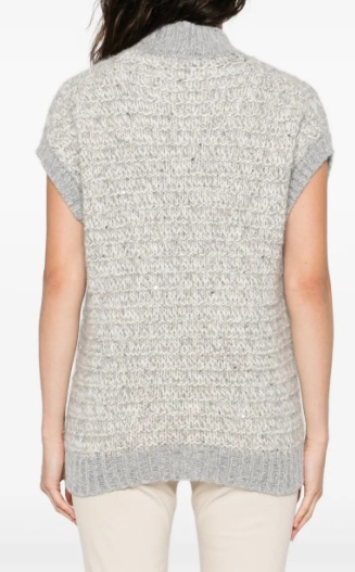 Peserico Alpaca-blend Sweater Vest In Gray