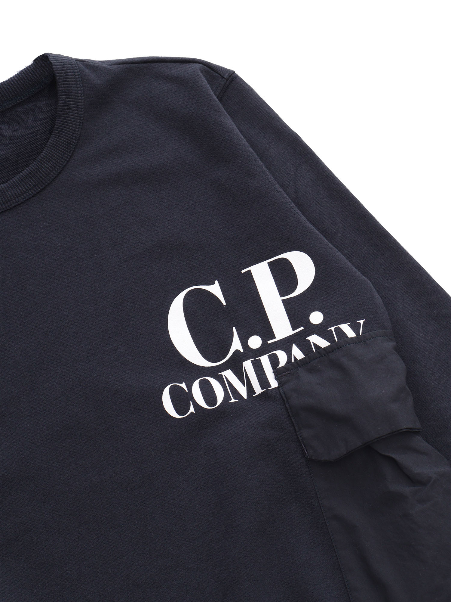C.p. Company Round-necked Sweater In Black