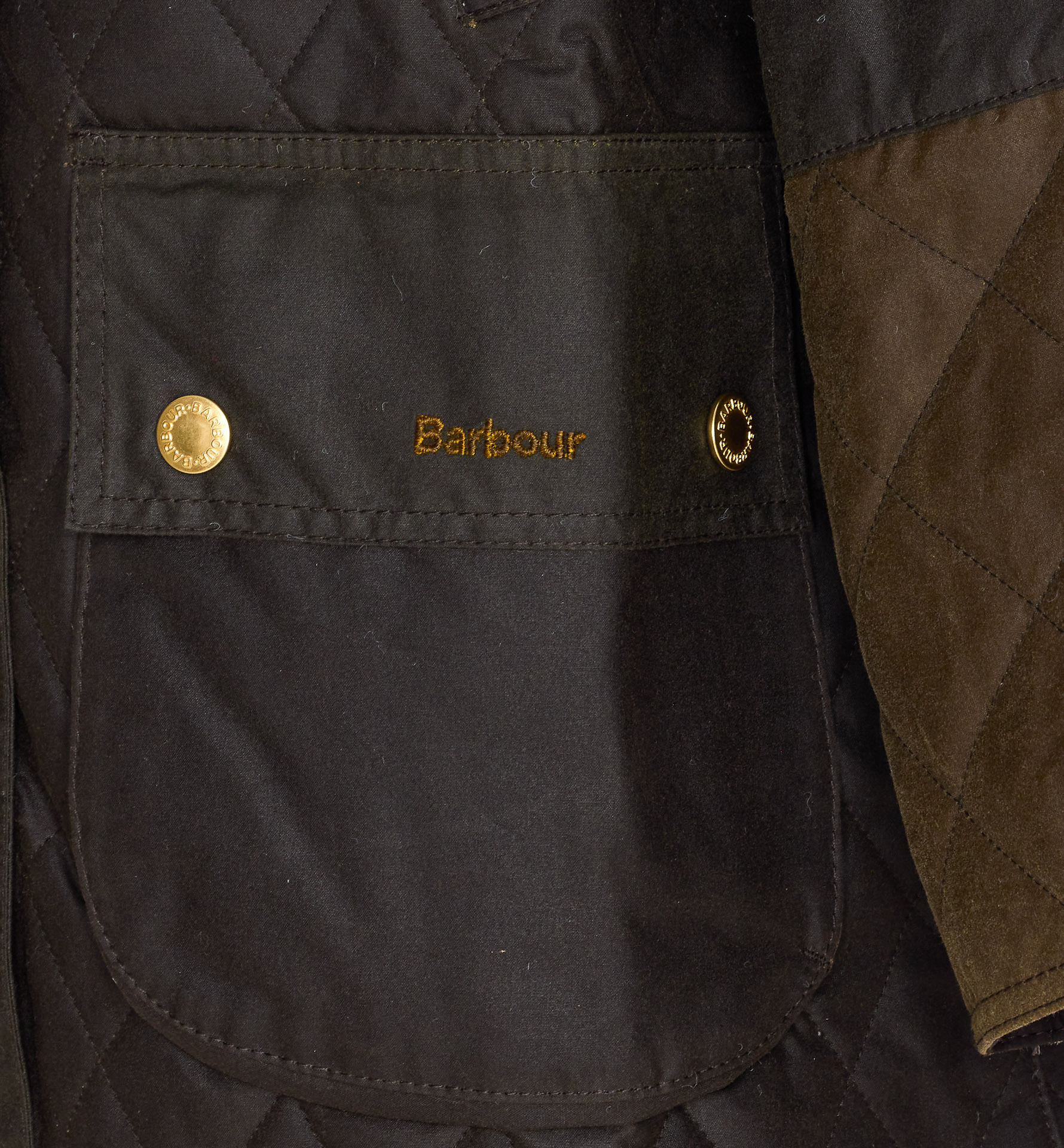 Barbour Quilted Corduroy-panels Puffer Jacket In Black