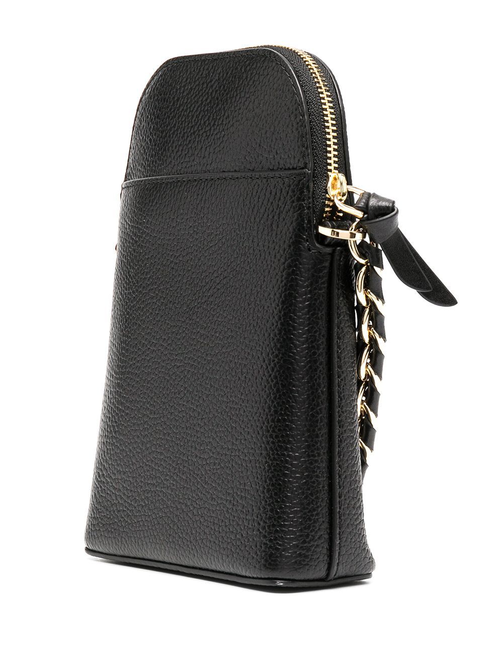 Michael Kors Michael  Jet Set Charm North South Chain Leather Phone Crossbody In Black