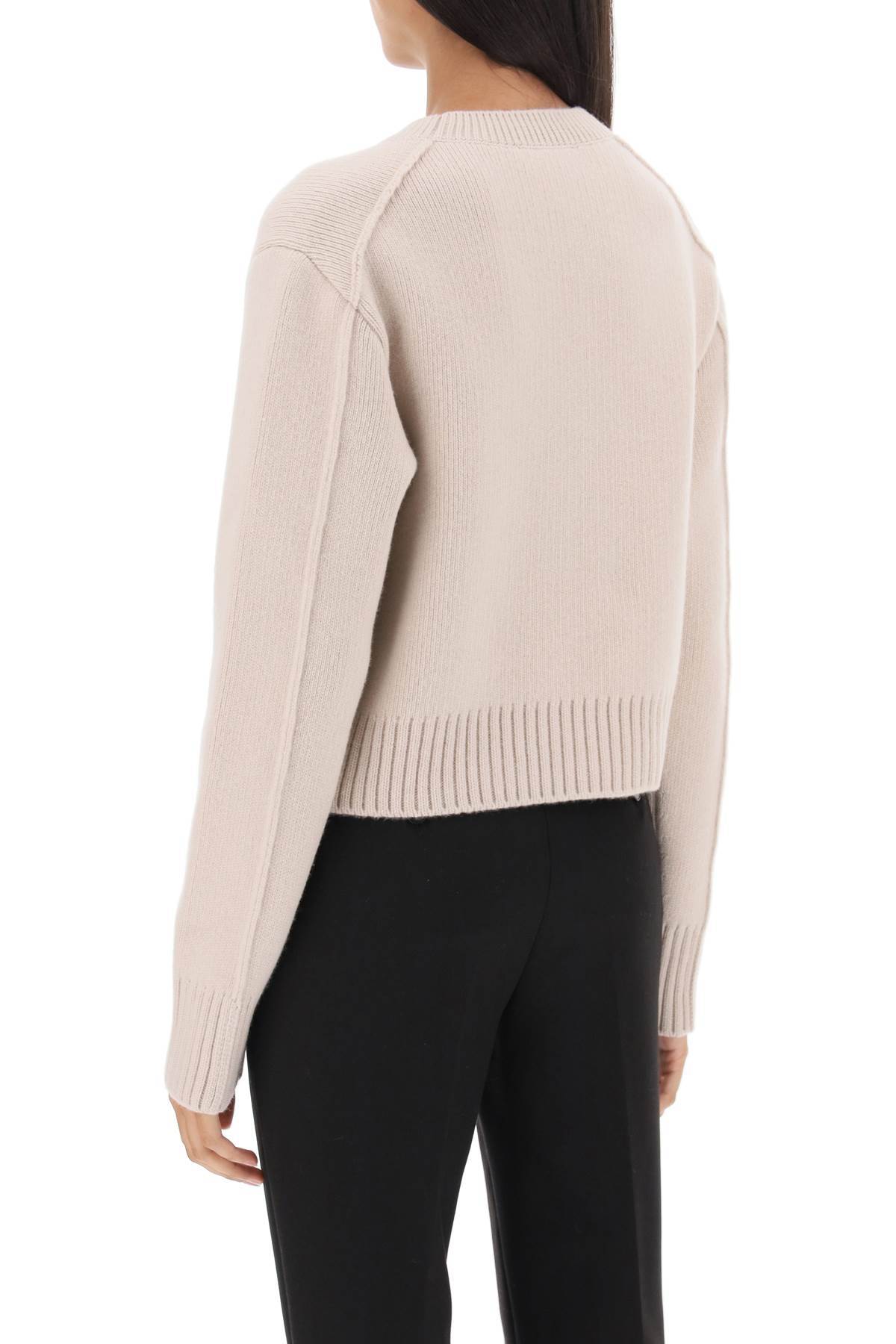 Lanvin Cropped Wool And Cashmere Sweater In Pink