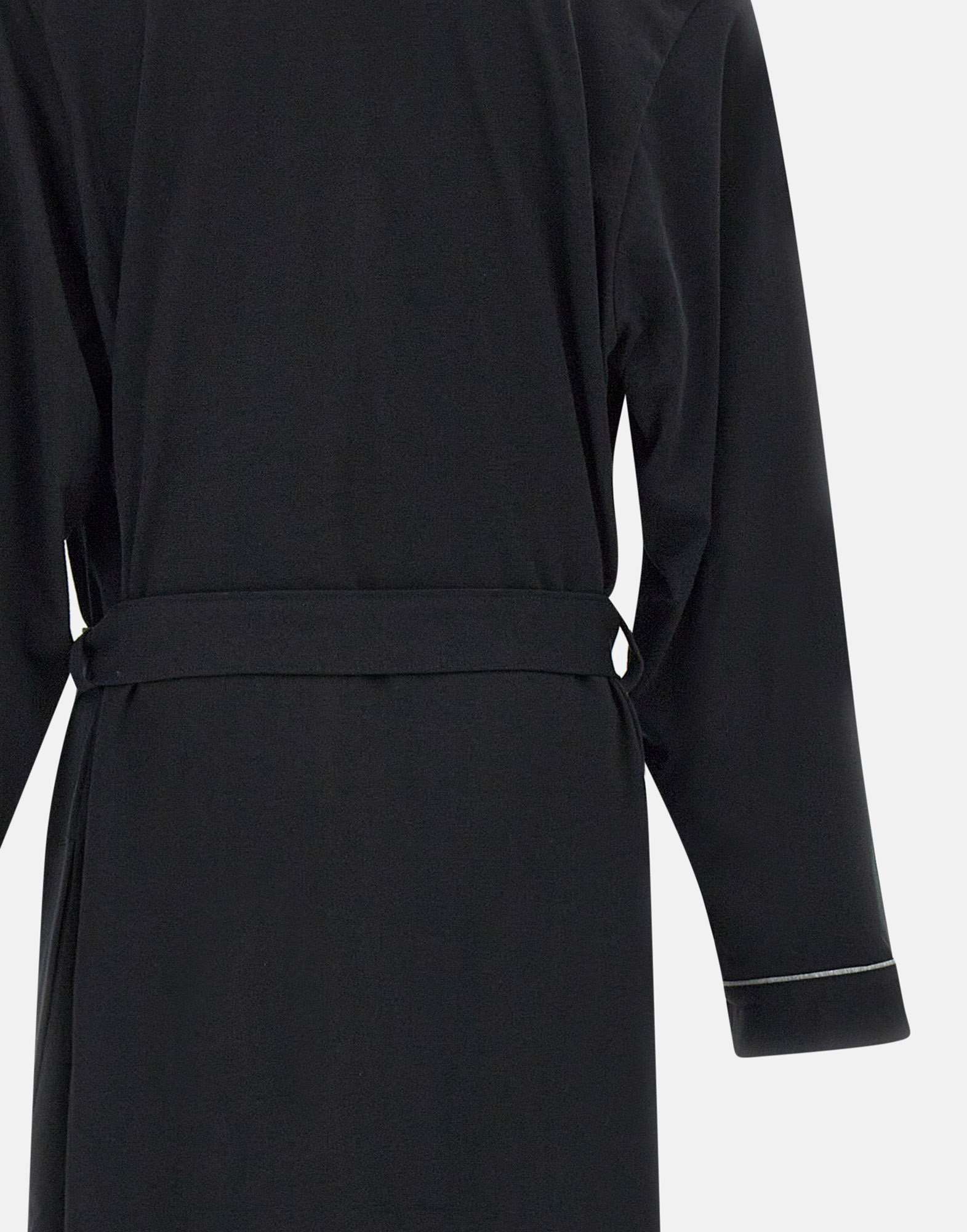 Shop Hugo Boss Embroidered-logo Lounge Robe In Black