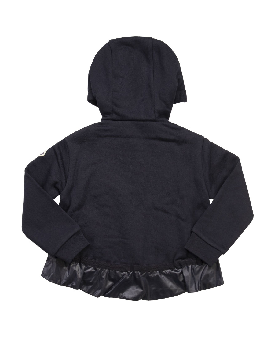 Moncler Enfant Logo Patch Zip-up Hoodie In Blue